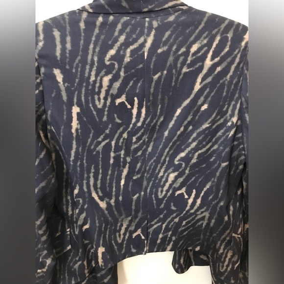 HAUTE Hippie Womens Animal Print Open Front Lined Asymmetrical Blazer Size 8 - Picture 11 of 16